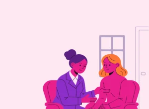 Illustration of a GP consultation for a cervical screening test in Perth by Athena Women's Clinic Perth