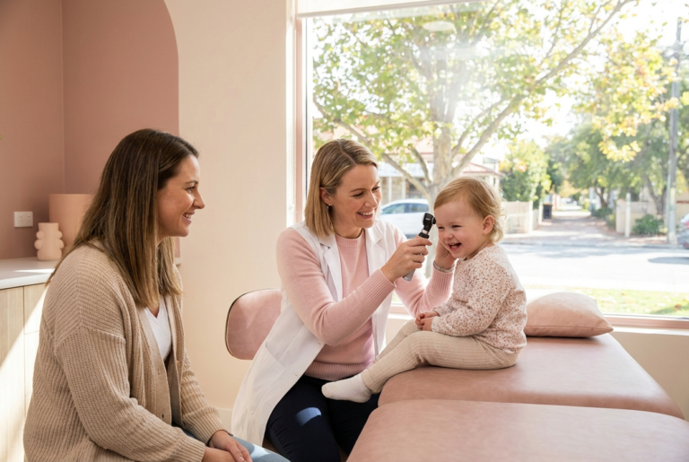 Family GP caring for a young child in Perth
